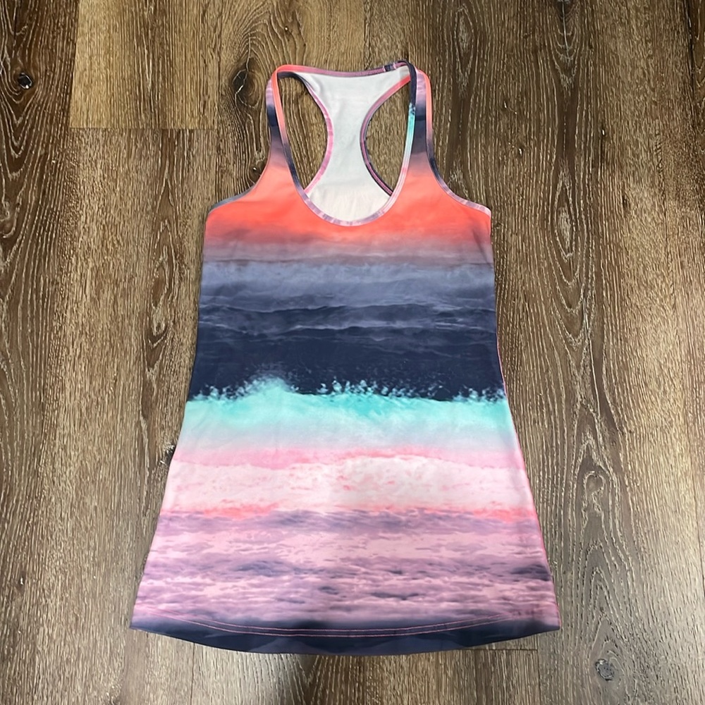 Lululemon Athletica CRB cool racerback tank seascape size 4